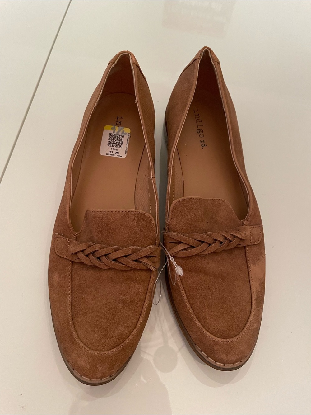 Indigo Braided Suede Loafers - Brown